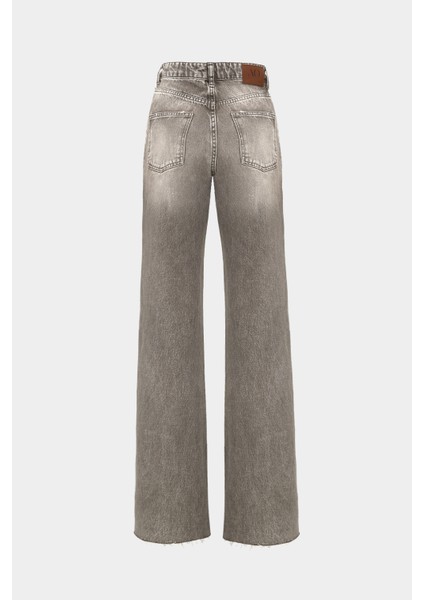 High Waist Wed Leg Kar Yıkama Geniş Paça Dikişsiz Jean fiyatları