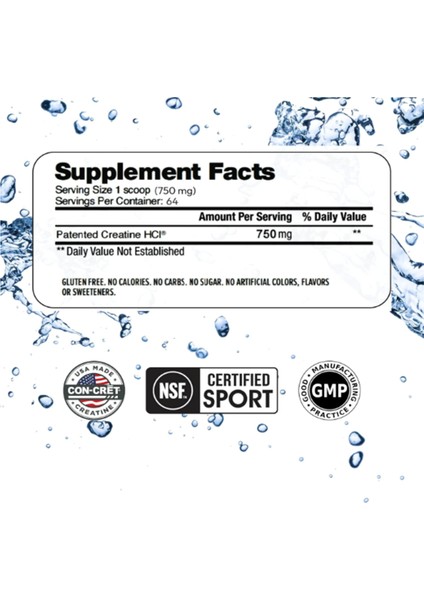 Creatine Hcl Powder Muscle, Cognitive, Cellular Energy Support No Bloating Or Cramps Usa Made & Nsf Certified Unflavored (64 Serving)