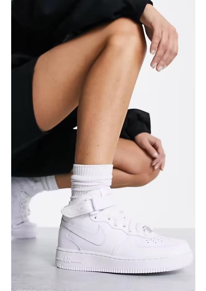 Air Force 1 Mid Kadın Deri Bilekli Günlük Spor Ayakkabı ( DAR KALIP )