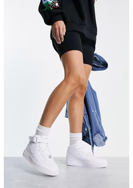 Air Force 1 Mid Kadın Deri Bilekli Günlük Spor Ayakkabı ( DAR KALIP ) fırsatları