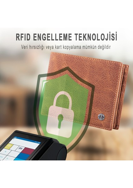 Treviso Klasik Taba Hakiki Deri Bozuk Paralık Cepli Erkek Cüzdan Rfid Korumalı Hediyelik