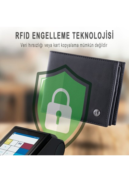 Treviso Klasik Siyah Bozuk Para Cepli Hakiki Deri Erkek Cüzdan Rfid Korumalı Hediye