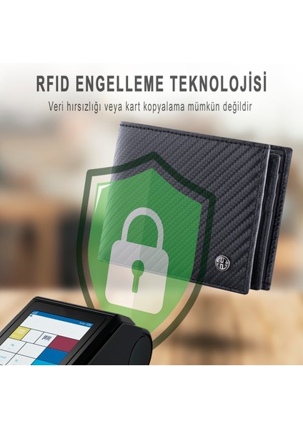 Treviso Klasik Carbon Bozuk Para Cepli Hakiki Deri Erkek Cüzdan Rfid Korumalı Hediye
