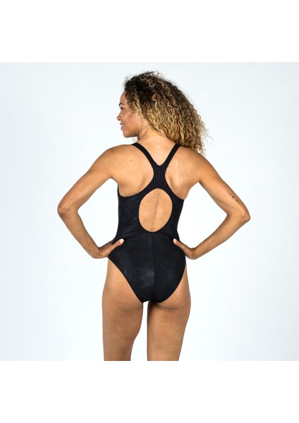 Nabaiji Kadın Çapraz Sırt Detaylı Yüzücü Mayosu - Siyah - KAMYLEON 500 Geol fiyatları