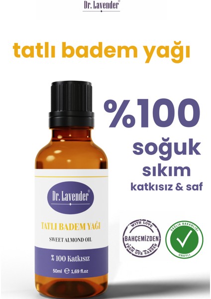 Katkısız Saf Soğuk Sıkım Serisi Tatlı Badem Yağı 50 ml