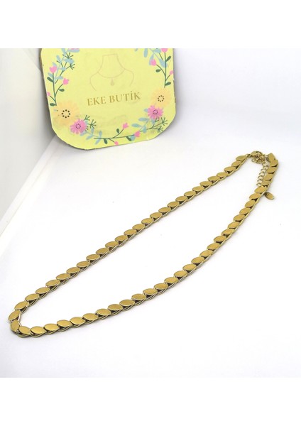 Çelik Arpa Zincir 45+7 cm Altın
