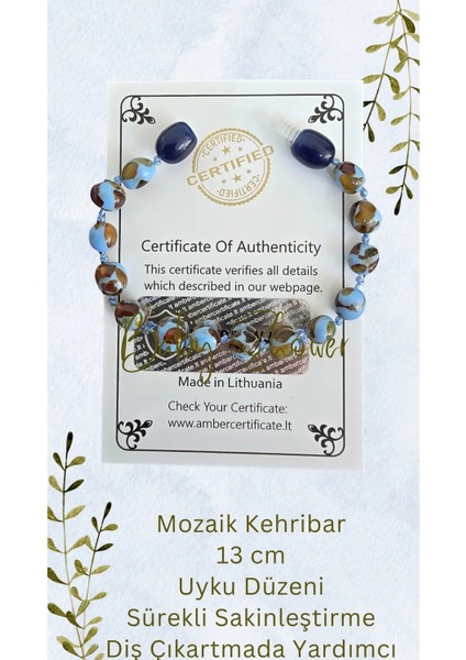 Mozaik Kehribar Bileklik Bebek Bileklik