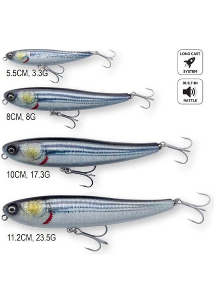 Bullet Mullet 5.5 cm 3.3gr Sahte Balık Lsblue Mullet