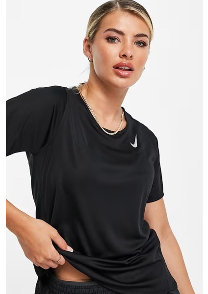 Dri-Fit Race Top In Black Kadın Siyah Spor Tişört
