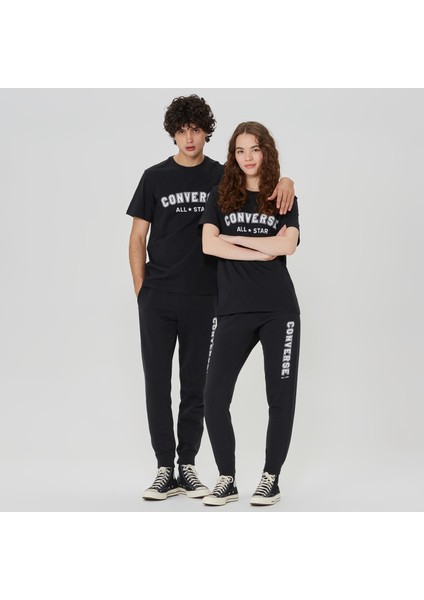 Standard Fit All Star Single Screen Print Unisex Siyah Pantolon