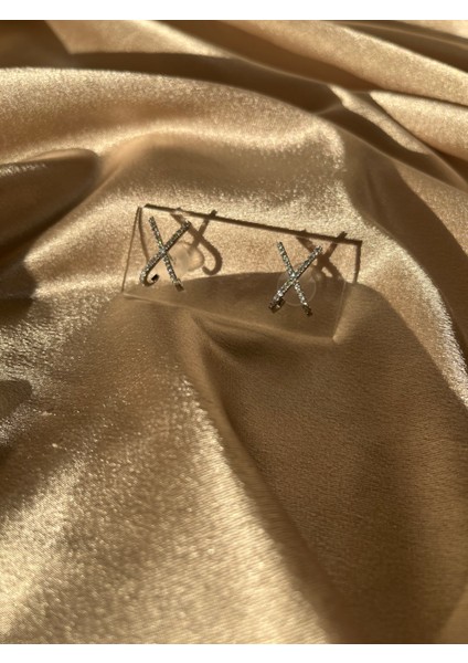 x Taşlı Silver Çelik Küpe modelleri