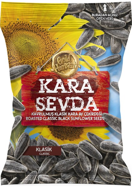 Kara Sevda Klasik Tuzlu Siyah Ayçekirdeği 250G 7 Adet