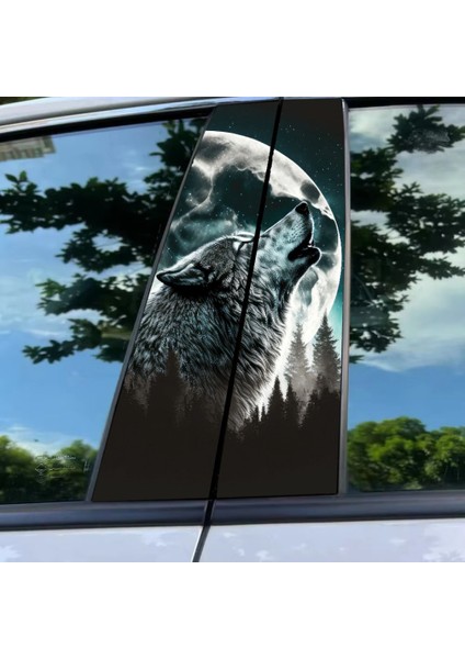 Kurt Sticker Yan Kapı Direk Kaplama 2'li Sol Sağ Takım Yapıştırma Seti