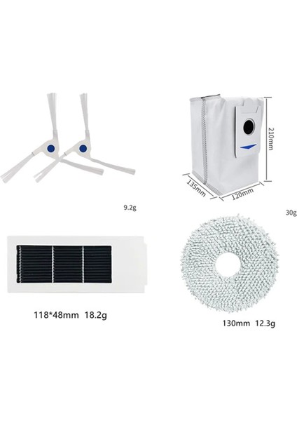 Robot Süpürge Ana Yan Fırça Hepa Filtre Paspas Bezi Parçaları (Yurt Dışından)