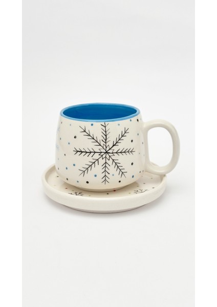 Kartanesi Double Tabaklı Kupa, Yeni Yıl, El Yapımı Seramik Kupa, Seramik Kupa, Mug, Nescafe Kupası