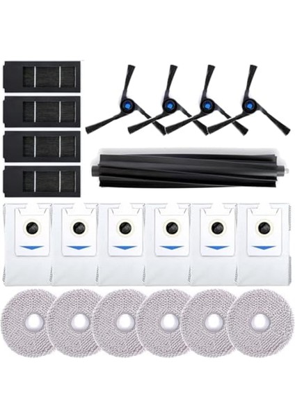 Ecovacs Deebot X2 Omni Yedek Parçalarına Uyumlu Aksesuar Seti Ana Fırça, Yan Fırçalar, Filtreler, Moplar, Toz Torbaları (Yurt Dışından)