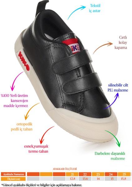 Suba Cırtlı Termo Taban Erkek Bebek Günlük Spor Ayakkabı Siyah fiyatları