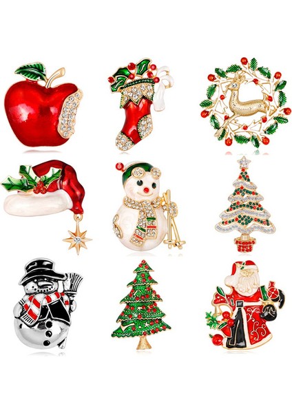 E Minevra Noel Ağacı Çan Geyik Kar Adamı Kristal Broş Hediye Takı (Yurt Dışından) fiyatları