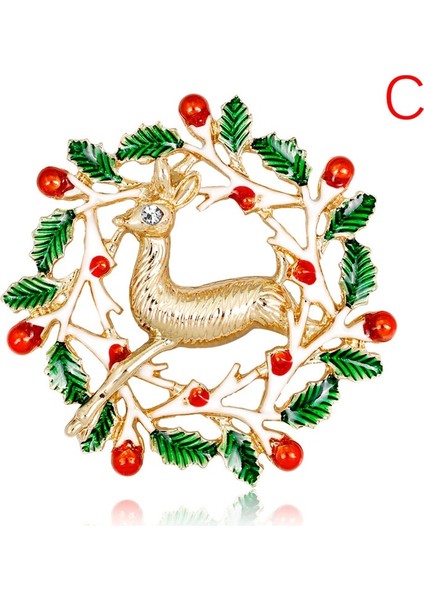 E Minevra Noel Ağacı Çan Geyik Kar Adamı Kristal Broş Hediye Takı (Yurt Dışından) fırsatları