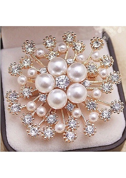 Altın Tarzı Kristal Broş Papyon Iğneleri Moda Kadın Düğün Elbise Şal Takı Taşlı Büyük Broşlar (Yurt Dışından)