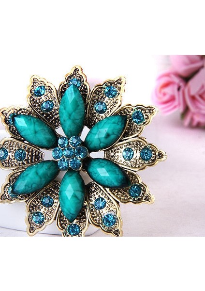 Mavi Stil Kore Moda Düğün Çiçek Kalp Broşlar Kristal Broş - Türkiye'de Satın Al (Yurt Dışından)