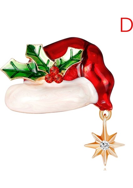 Ben Minevra Noel Ağacı Çan Geyik Kar Adamı Kristal Broş Hediye Takı (Yurt Dışından)