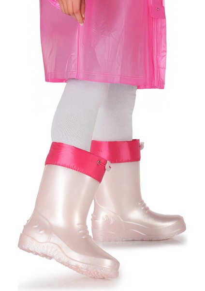 Linze Sedefli Su Geçirmez Kız Çocuk Yağmur Çizmesi modelleri