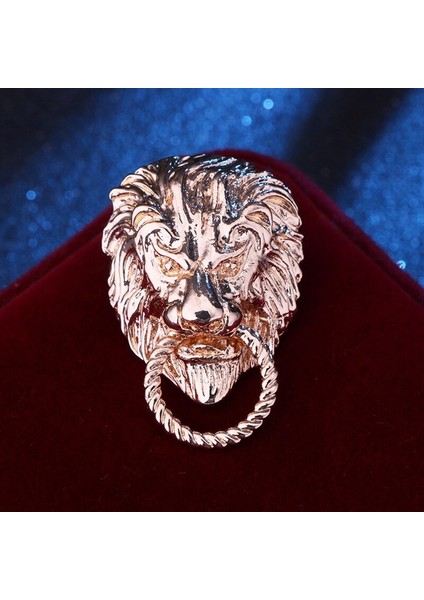 Antik Altın Tarzı Yeni Retro Hayvan Aslan Kafa Broş Moda Erkek Takım Gömlek Yaka Iğne Rozeti Lapel ve Broş Takı Aksesuarları (Yurt Dışından)