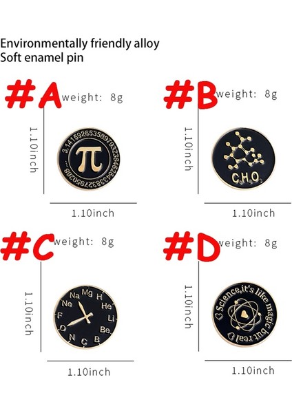 A Yaratıcı Bilim Mine Pim Sihirli Element Saatler Matematik Pi Broş Rozeti Çanta Sırt Çantası Aksesuarları Hediye Öğrenci Öğretmen Için (Yurt Dışından) fırsatları