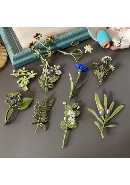 No.5 Boyutu Kadınlar Için Vintage Mine Emaye Yeşil Renkli Bitki Inci Ağaç Lotus Yaprağı Yabanmersini Kiraz Çiçeği Bambu Broş Hediye (Yurt Dışından) fiyatları