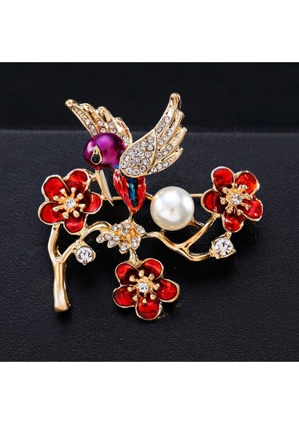 D Kuş Broşu - Taşlı Kuş Broşu ile Zarif Kuş Email Broş Oiseau (Yurt Dışından)