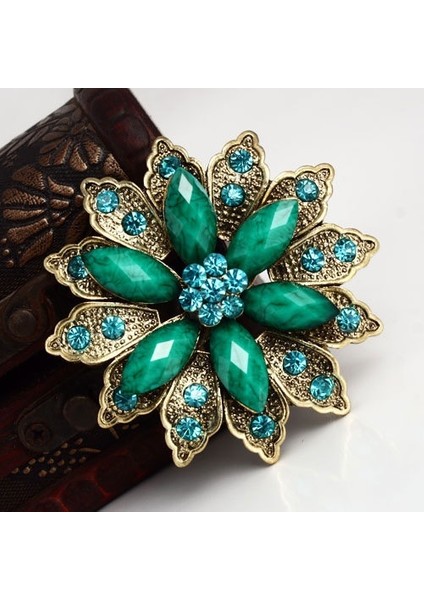 Mavi Stil Kore Moda Düğün Çiçek Kalp Broşlar Kristal Broş - Türkiye'de Satın Al (Yurt Dışından)