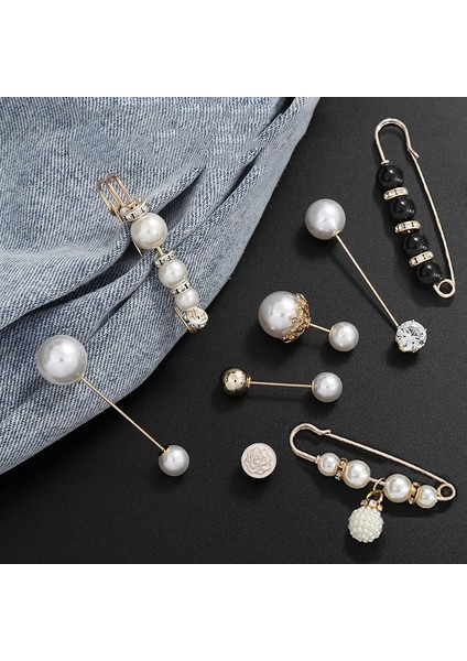 Stil 5 Kadın Moda Broş Tokası Inci Broş Tokası Giyim Aksesuarları Bel Süsleme Kazak Aksesuarları Takı Hediye (Yurt Dışından)