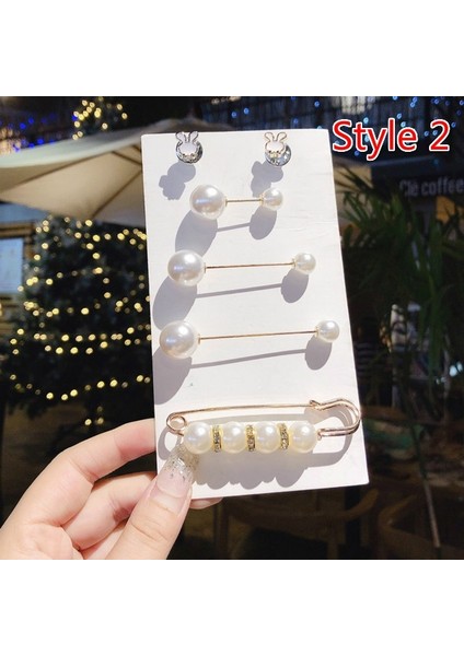 Stil 5 Kadın Moda Broş Tokası Inci Broş Tokası Giyim Aksesuarları Bel Süsleme Kazak Aksesuarları Takı Hediye (Yurt Dışından)