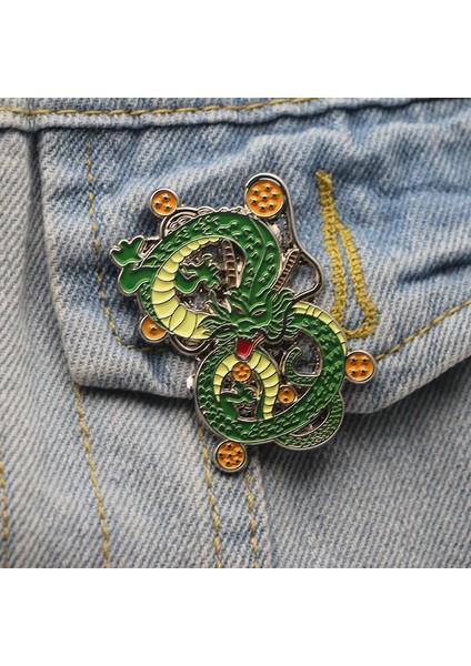 L392 Ejderha Shenron Metal Emaye Şapka Iğnesi Broşlar Ejderha Çanta Rozeti Çocuklar Hediye (Yurt Dışından)