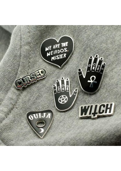No.2 Boyutu Büyü Cadıcılık Serisi Broş Cadı El Falı H Emaye El Broş Vintage Gotik Rozeti (Yurt Dışından) fiyatları