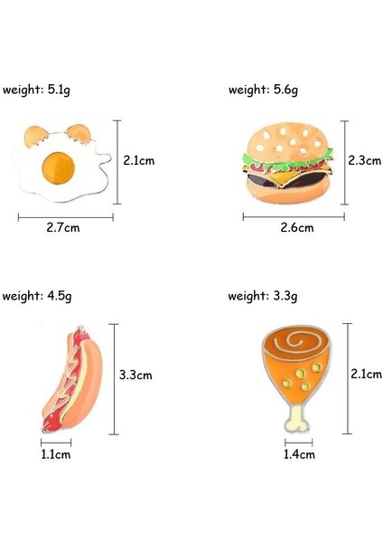 Tamam Yaratıcı Yiyecek Broş Hamburger Pizza Patates Kızartması Sosisli Sandviç Tavuk Bacakları Yumurta Emaye Broş Çantalar Şapka Rozet Erkek Kadın Çocuk Hediye (Yurt Dışından)