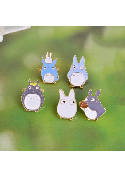 No.2 Boyutu Komşum Totoro Serisi Broo Emaye Metal Kawaii Hayvan Broş Seti Kot Ceket Yaka Pim Rozeti (Yurt Dışından)