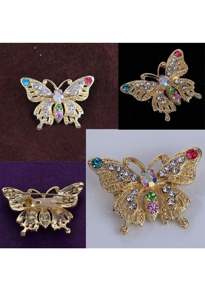 Sanat Kadın Moda Kristal Taşlı Broş Elbise Aksesuarları Parti Takı Kelebek Stili (Yurt Dışından)