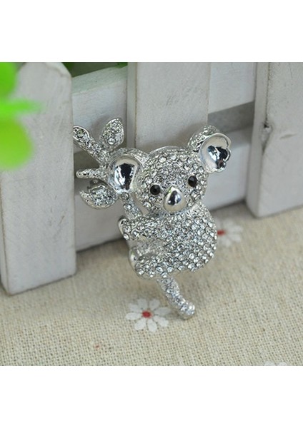 Gümüş Tarzı Kadınlar Için Tüm Eşleşme Yaz Elbise Moda Takı Pimleri Hayvan Broşlar Sevimli Koalalar Tam Rhinestone Hayvan Broş - (Yurt Dışından) fırsatları