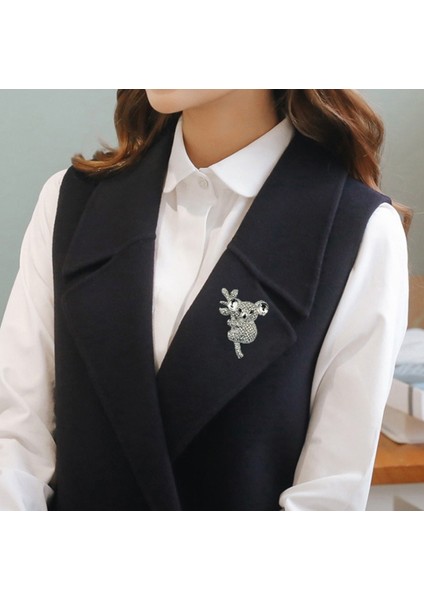 Gümüş Tarzı Kadınlar Için Tüm Eşleşme Yaz Elbise Moda Takı Pimleri Hayvan Broşlar Sevimli Koalalar Tam Rhinestone Hayvan Broş - (Yurt Dışından) indirimleri