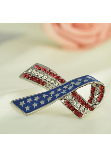 Çok Renkli Stil Diamante Rhinestone Abd Amerika Bayrak Kurdele Broş - Vatansever Takı (Yurt Dışından) modelleri