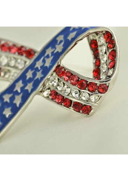 Çok Renkli Stil Diamante Rhinestone Abd Amerika Bayrak Kurdele Broş - Vatansever Takı (Yurt Dışından) fırsatları