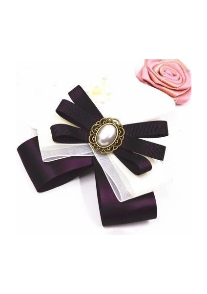 Mor Tarzı 2017 Zaman Sınırlı Doğrudan Satış Broşu Kore Kurdele Broş Yaka Çiçekler ve Papyon Kolej Rüzgar Retro Kumaş Korsaj (Yurt Dışından)