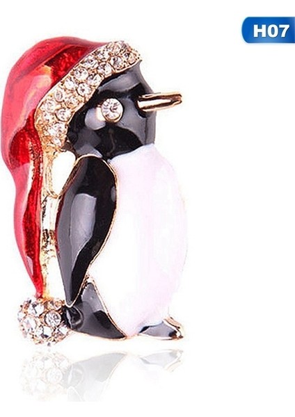 H07 Moda Kristal Noel Adamı Noel Ağacı Geyik Broş Kadın Takı Xmas Parti Takıları (Yurt Dışından)
