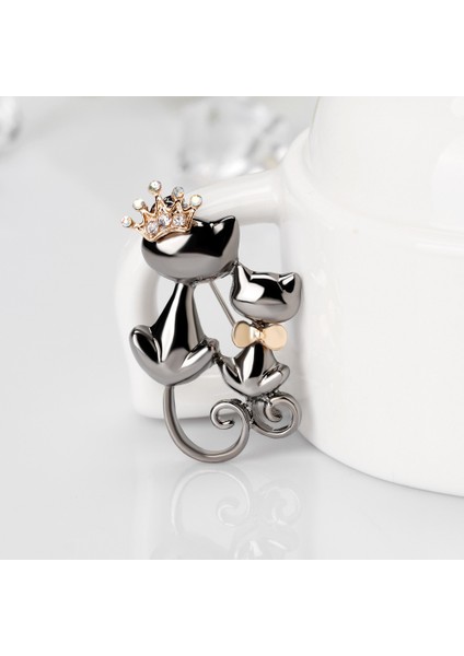 Moda Kadın Korsaj Alaşım Taşlı Karikatür Kedi Broş Aksesuarları (Yurt Dışından) modelleri