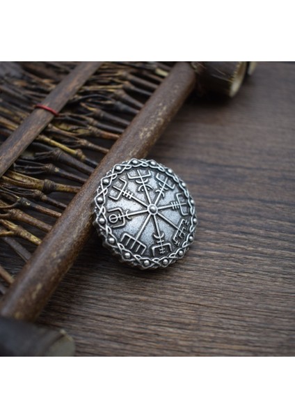 Antik Gümüş Tarzı A Viking Amulet Takı Kadın Broş Vintage Büyük Metal Broşlar Erkekler Için Viking Nordic Pusula Mücevherleri (Yurt Dışından)