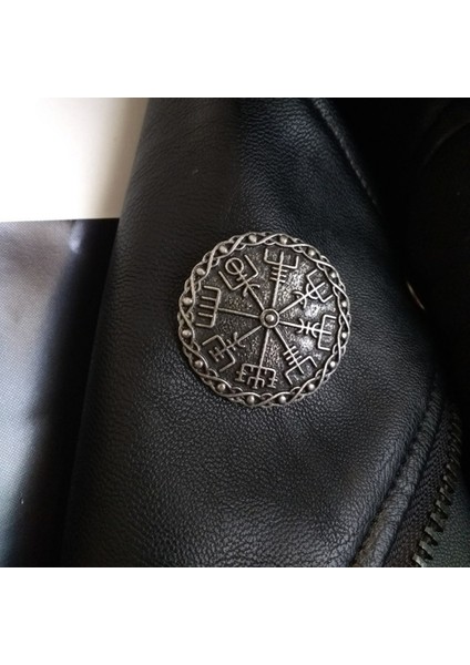 Antik Gümüş Tarzı A Viking Amulet Takı Kadın Broş Vintage Büyük Metal Broşlar Erkekler Için Viking Nordic Pusula Mücevherleri (Yurt Dışından)