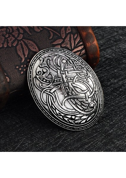 Antik Gümüş Tarzı A Viking Amulet Takı Kadın Broş Vintage Büyük Metal Broşlar Erkekler Için Viking Nordic Pusula Mücevherleri (Yurt Dışından)