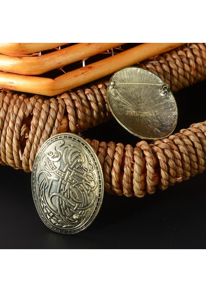 Antik Gümüş Tarzı A Viking Amulet Takı Kadın Broş Vintage Büyük Metal Broşlar Erkekler Için Viking Nordic Pusula Mücevherleri (Yurt Dışından)